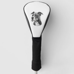 Pitbull dog face golf head cover