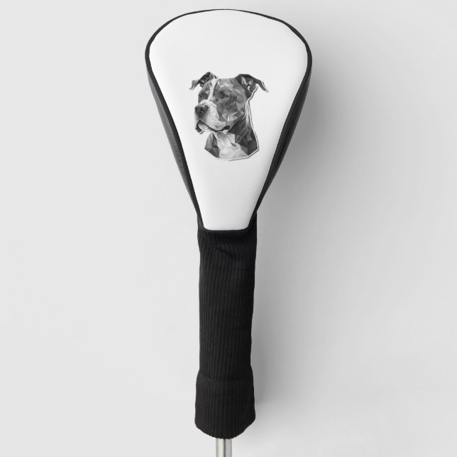 Pitbull dog face golf head cover (Front)