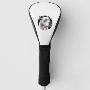 Pitbull dog face golf head cover