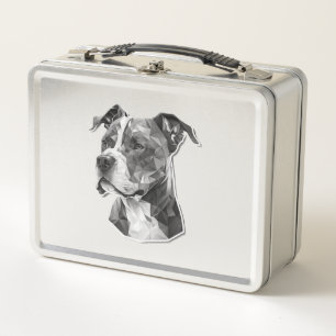 Pitbull dog face metal lunch box