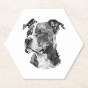 Pitbull dog face paper coaster
