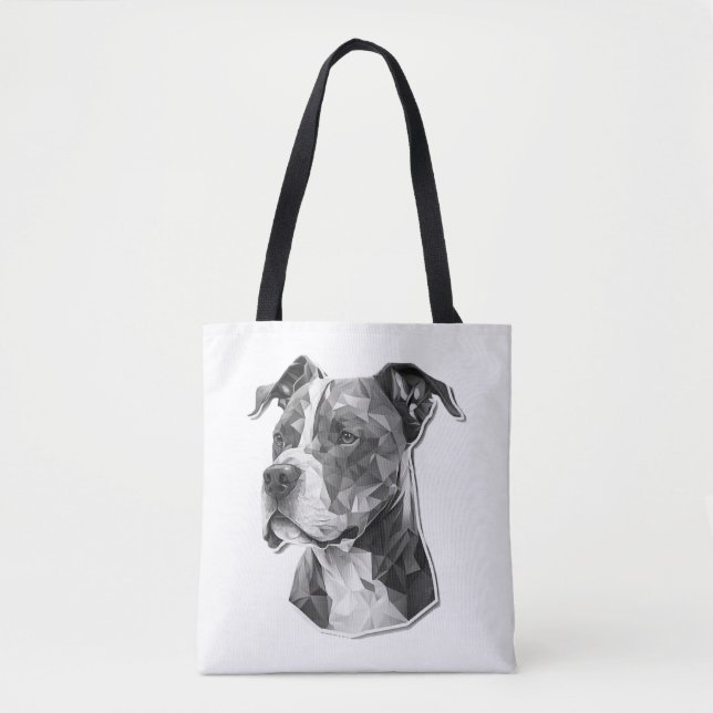Pitbull dog face tote bag (Front)