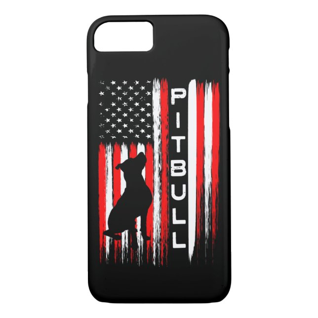 Pitbull Dog Flag American Phone Case Pit bull gift (Back)