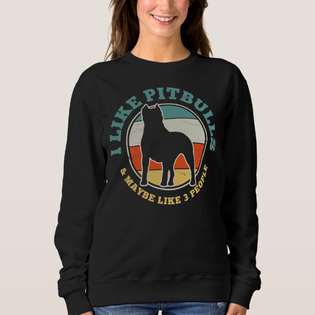 Pitbull Dog Funny Vintage Classic Sweatshirt (Front)