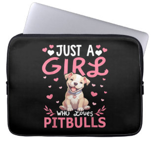 Pitbull Dog Girls Women Just A Girl Who Loves Pitb Laptop Sleeve