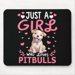 Pitbull Dog Girls Women Just A Girl Who Loves Pitb Mouse Mat