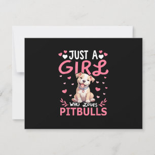 Pitbull Dog Girls Women Just A Girl Who Loves Pitb RSVP Card