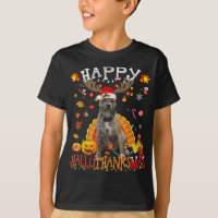 Pitbull Dog Happy Hallothanksmas Halloween Thanksg