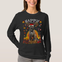Pitbull Dog Happy Hallothanksmas Halloween Thanksg