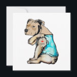 Pitbull Dog I Love Dad Tattoo Funny Family Thank You Card<br><div class="desc">Pitbull Dog I Love Dad Tattoo Funny Family</div>