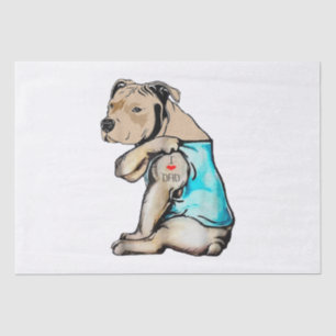 Pitbull Dog I Love Dad Tattoo Funny Family Tissue Paper
