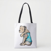 Pitbull Dog I Love Dad Tattoo Funny Family