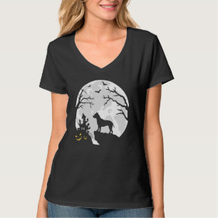 Pitbull Dog in The Moon Halloween Costume men wome T-Shirt