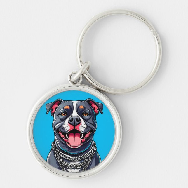Pitbull dog key ring (Front)