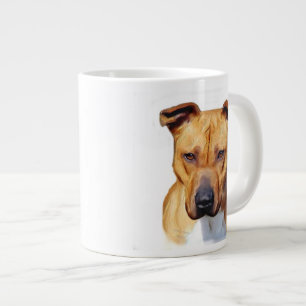Pitbull dog large coffee mug