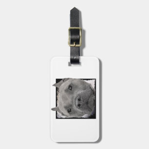 Pitbull dog luggage tag