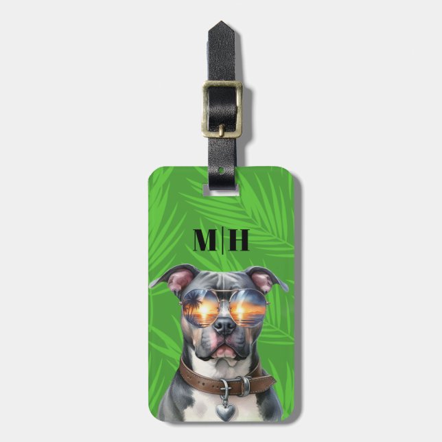 Pitbull Dog Luggage Tag (Front Vertical)