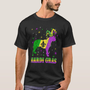 Pitbull Dog Mardi Gras Carnival Jester Beads T-Shirt