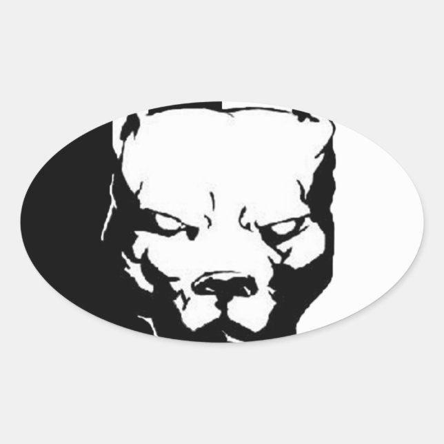 Pitbull Dog Oval Sticker (Front)