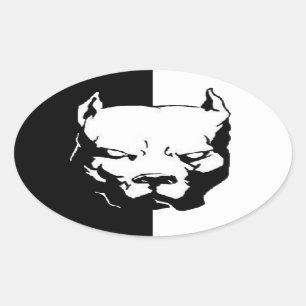 Pitbull Dog Oval Sticker