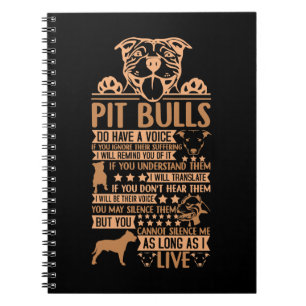 PitBull Dog Pit Bull Owner Gift for Pit Bull Lover Notebook