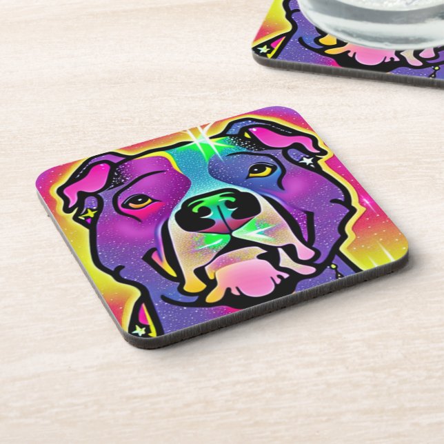 Pitbull Dog Pop Art   Coaster (Left Side)