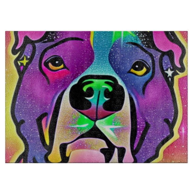 Pitbull Dog Pop Art  Cutting Board (Front)