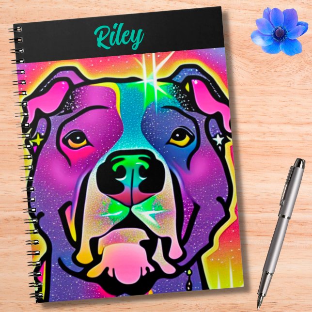 Pitbull Dog Pop Art Personalised     Notebook (Creator Uploaded)
