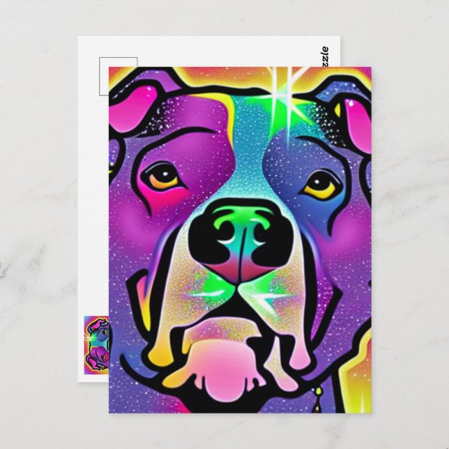 Pitbull Dog Pop Art  Postcard (Front/Back)
