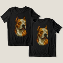 Pitbull Dog Portrait Tri-Blend Shirt