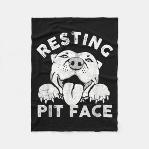 Pitbull Dog Resting Pit Face Sarcastic Humour Fleece Blanket