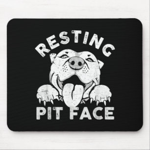 Pitbull Dog Resting Pit Face Sarcastic Humour Mouse Mat