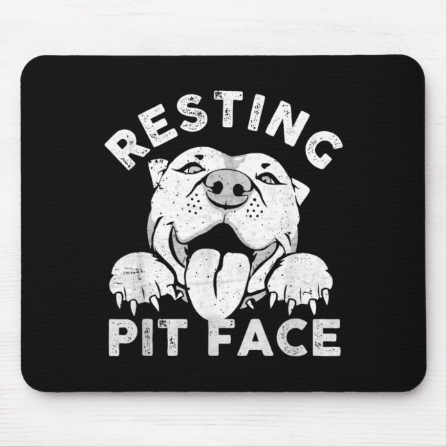 Pitbull Dog Resting Pit Face Sarcastic Humour Mouse Mat (Front)