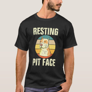Pitbull Dog Resting Pit Face Vintage Retro Dog T-Shirt