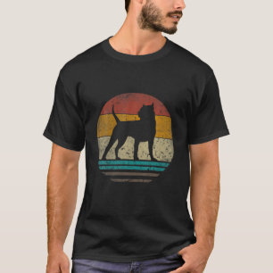 Pitbull Dog Retro Vintage Silhouette Dog Dad Fathe T-Shirt
