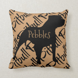 Pitbull Dog Silhouette Custom Pillow
