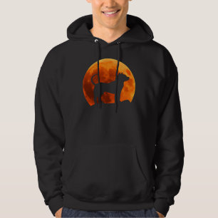 Pitbull Dog Silhouette In Moon Hoodie
