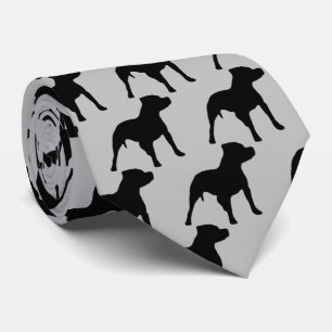 Pitbull Dog Silhouette Tie