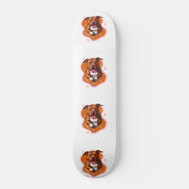 Pitbull Dog Skateboard (Front)