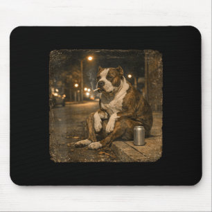 Pitbull Dog Smoking Cigarette Meme Funny Beer Mouse Mat