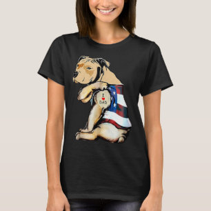 Pitbull Dog Tattoo I Love Dad Perfect T-Shirt