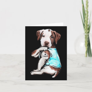 Pitbull Dog Tattoo I Love Mum Mothers Day Lover  Card