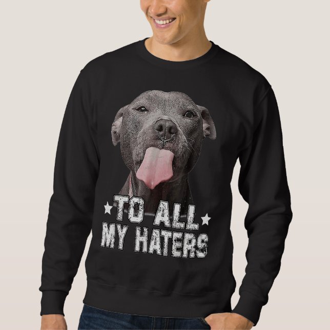 Pitbull Dog To All My Haters Funny Sweatshirt (Front)
