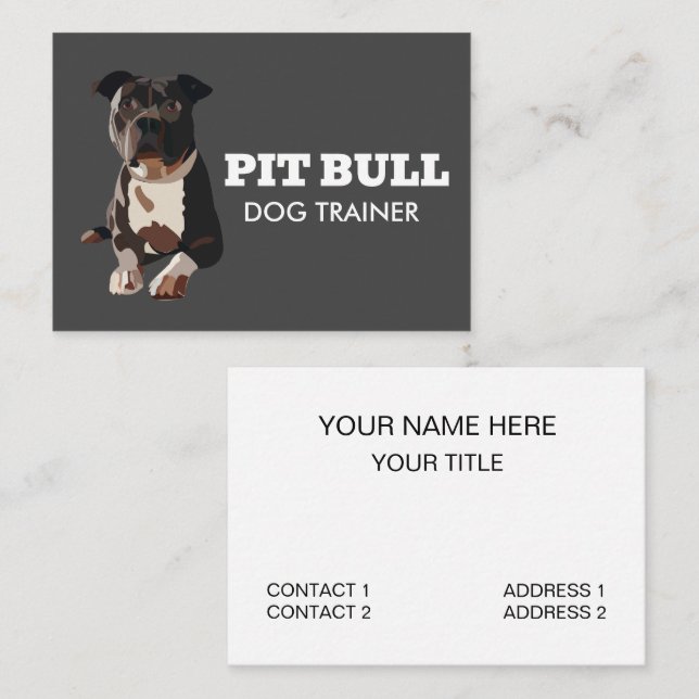 Pitbull Dog Trainer Business Card (Front/Back)