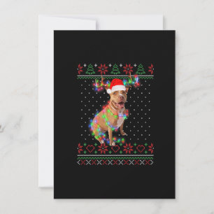 Pitbull Dog Ugly Sweater Christmas Puppy Dog Lover Invitation