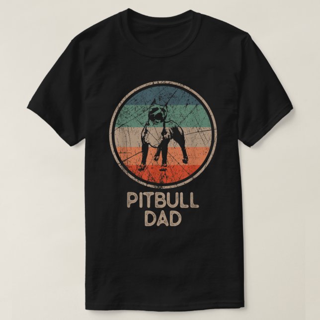 Pitbull Dog - Vintage Pitbull Dad T-Shirt (Design Front)