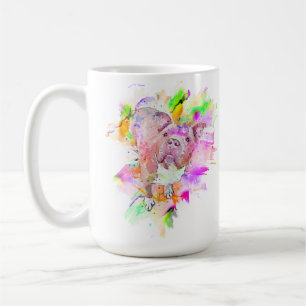 Pitbull Dog Watercolor Art Coffee Mug