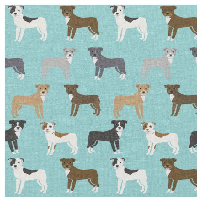 Pitbull dogs light blue fabric (Close Up)
