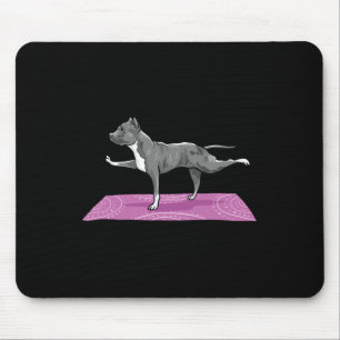 Pitbull Doing Yoga Funny Pitbull Dog Lover Yogi Te Mouse Mat