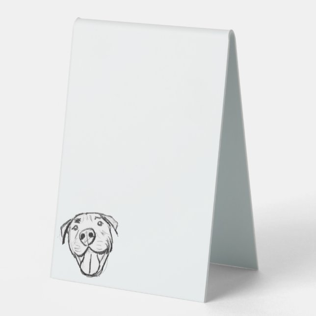 pitbull drawing simple dog lovers black white (Front)